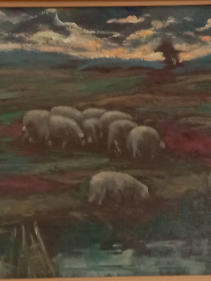 Oil painting by G. Drizos like new, 50x58 cm, with frame