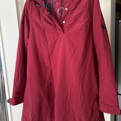 Elvine women's jacket red parka with checkered lining like new, size M