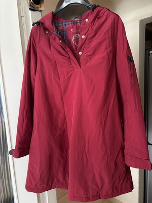 Elvine women's jacket red parka with checkered lining like new, size M
