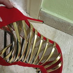 Heels size 39 new, red and gold