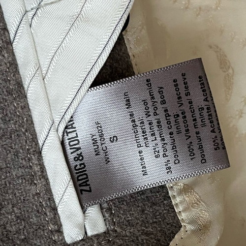 Zadig & Voltaire wool coat like new, gray, oversized small/medium