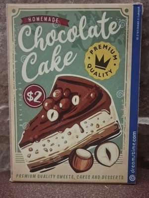 Chocolate cake wooden decorative sign like new 13×18 cm