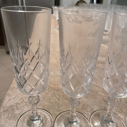 Crystal glasses used, set of 97 pieces