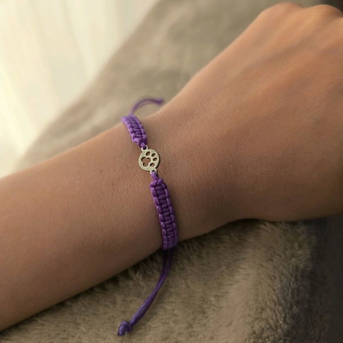 Macrame bracelet handmade with animal paw new