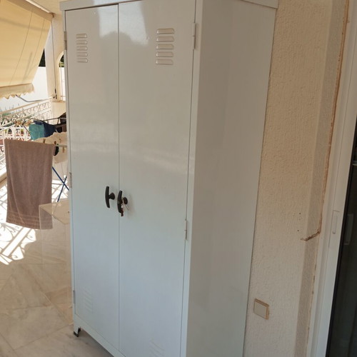 Metal balcony cabinet like new, galvanized, 195x100x45 cm
