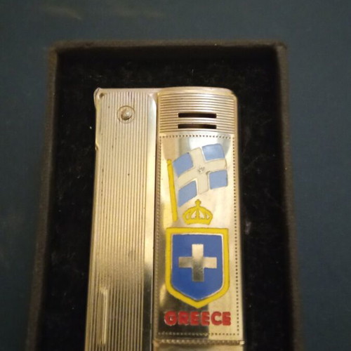 Imco lighters used, Tsolias Greek flag with crown and Asso