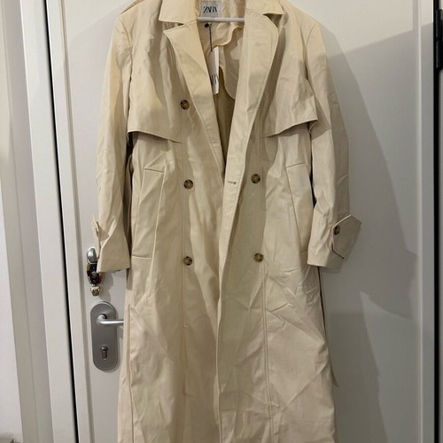 Zara trench coat new, size XS-S, cream
