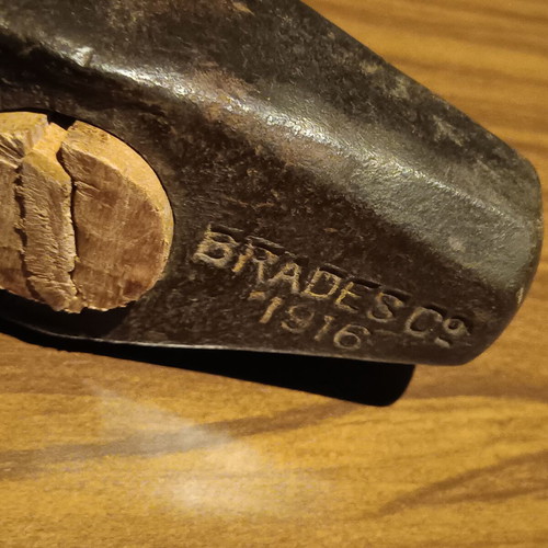 Brades Co hammer collectible used, 1916, 110-year-old heirloom