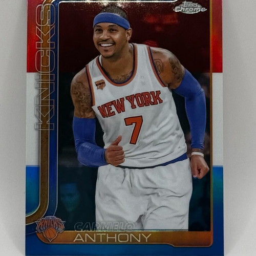 Carmelo Anthony Red/White/Blue Refractor Card like new