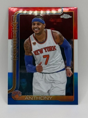 Carmelo Anthony Red/White/Blue Refractor Card like new