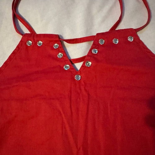 Girls' Dress Like New, Size 10 Years, Red with Ruffles
