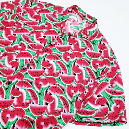 Men's Short Sleeve Shirt Watermelon Print Viscose like new, size S-M