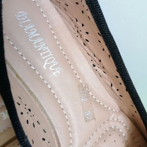 Diamantique black ballerinas size 32 with soft orthopedic sole new