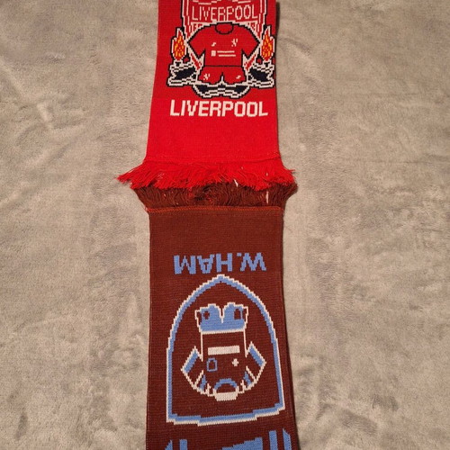 West Ham United – Liverpool Collector Football Scarf like new