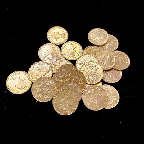 English coins with Queen Elizabeth new, pack of 25 pieces