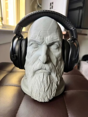 Kratos Bust 20cm Headphone Stand Made of PLA Bioplastic