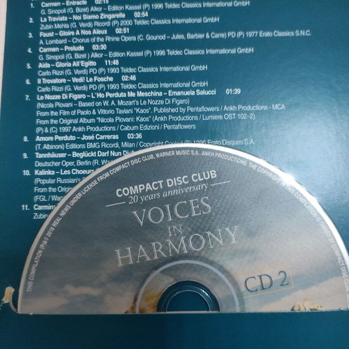Compact Disc Club Voices of Harmony 2 CD used, near mint