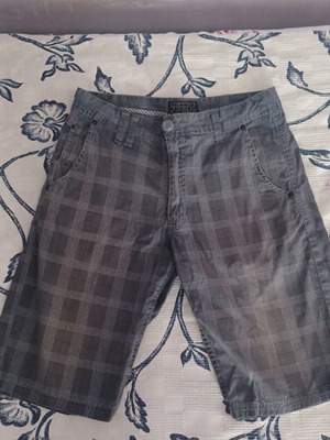 Bershka denim bermuda shorts used, black and grey, size L