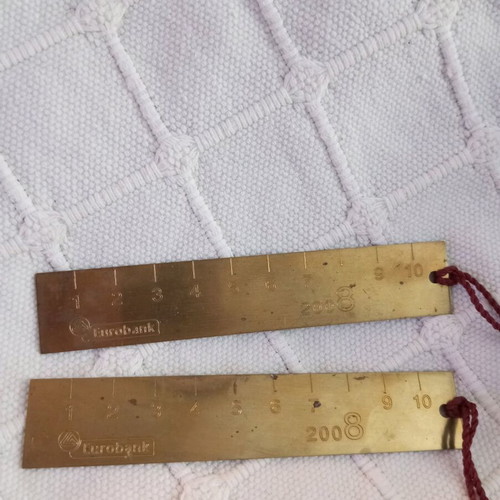 Eurobank metal ruler set used