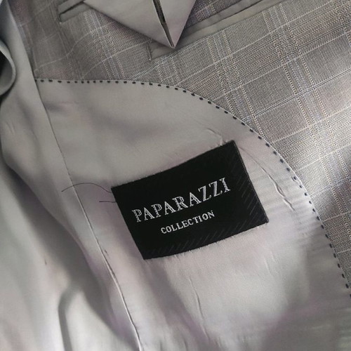 Paparazzi Men's Grey Checked Jacket Like New Size L