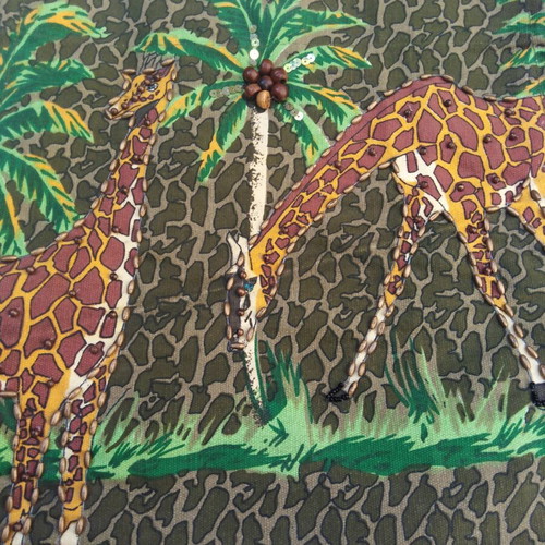 Tote bag shoulder fabric with giraffe print new