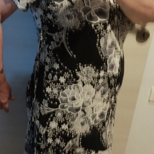 Women's dress viscose with elastane, like new, black and white
