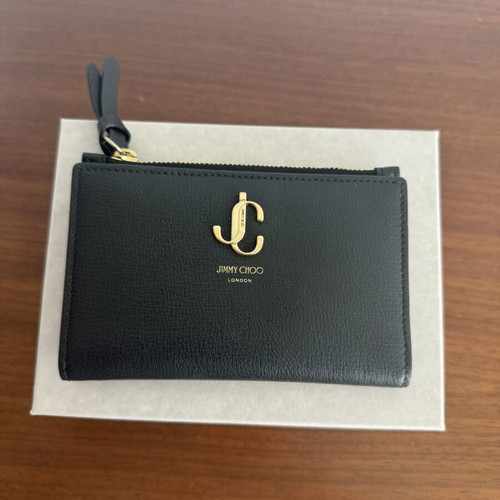 Jimmy Choo Black Leather Wallet like new with dust bag and certificate