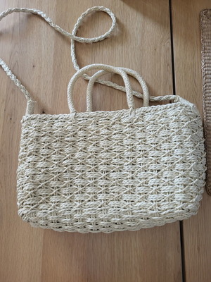Straw handbag new, beige, 30cmx20cm