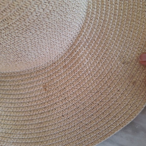 Beige women's hat used, size 57-58 large