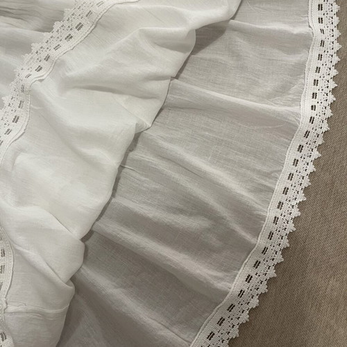 Boho 100% Cotton White Lace Sundress, size L