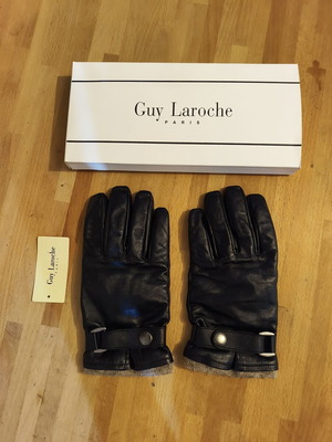 Guy Laroche leather gloves like new, black