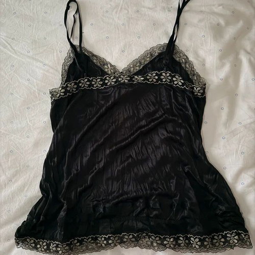 Zara cami top like new, black with gold lace, size M