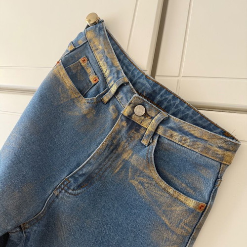 Skinny jeans with gold details like new, size S