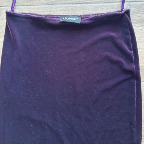 Danoff velvet pencil skirt, vintage, purple, size M-L