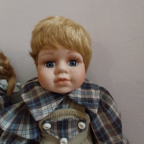 Vintage German porcelain twin dolls like new