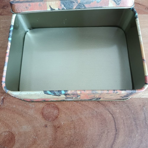Vintage metal decorative storage box with butterflies like new