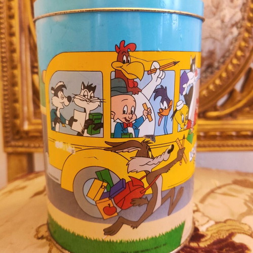 Συλλεκτικό κουτί Looney Tunes School Bus μεταχειρισμένο, τσίγκο