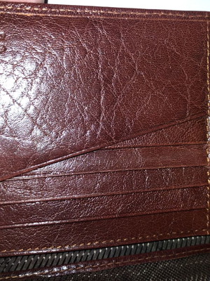 Michelin leather wallet used, brown