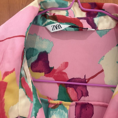Zara satin shirt like new, size XS, multicolored
