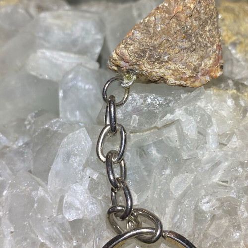 Key Chain Handmade with Natural Raw Agate new, orange