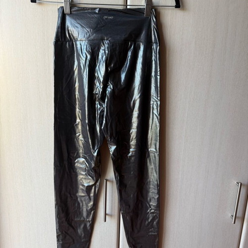 OYSHO Metallic Leggings New, Size S, Black/Silver