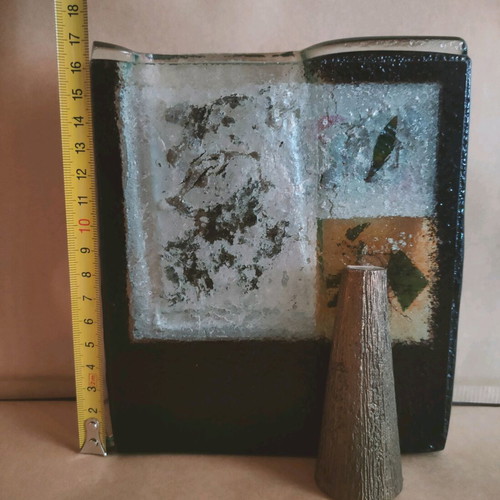 Glass artwork Greek made like new, vase or pencil holder