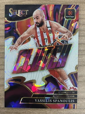 2025-26 Panini Select Euroleague Basketball Vassilis Spanoulis Clutch White Ice card like new