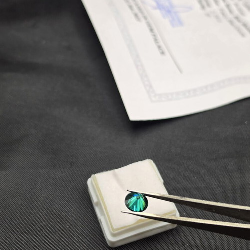 Moissanite 2.18ct Fancy Blue Green IF Certified Gem Palace