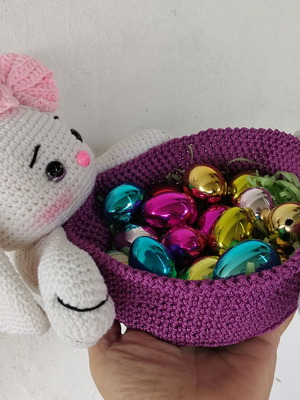 Handmade Easter Bunny Basket new