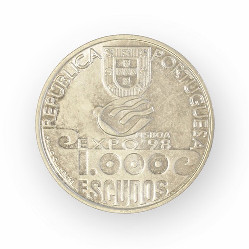 PIRTUGAL 1000 Escudos 1999 used silver coin