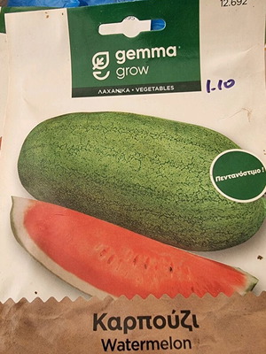 Seed packets new, barrel pumpkin, watermelon, melon