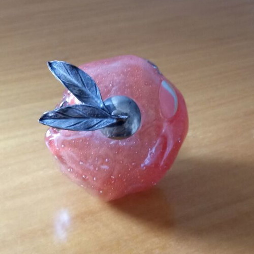 Decorative pomegranate made of blown glass like new