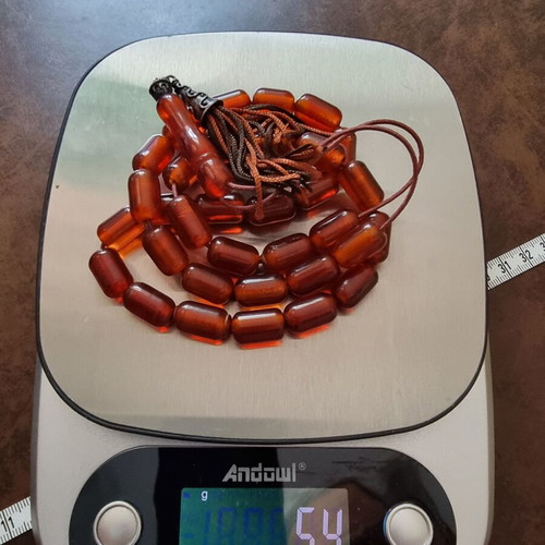 Faturan Komboloi with Certification like new, 33 beads, 51 mm, 54 grams