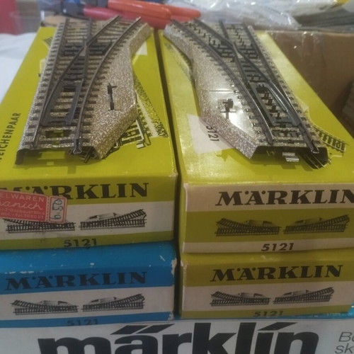 Marklin HO track lines used, approx. 180 pieces with metal base